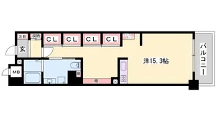 キャッスルコート西新町【2階】の間取り