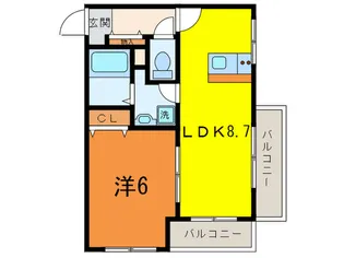 グリ-ンヒル【1階】の間取り