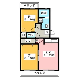 アンシャンテI【1階】の間取り