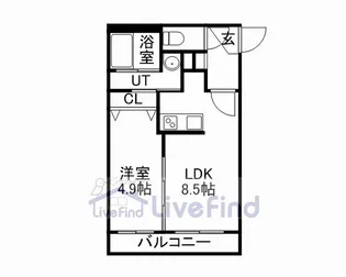 Dolce Vita GAKUENMAE【3階】の間取り