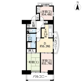 URコンフォール平塚【4階】の間取り