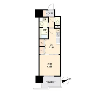 ブリリアンクラス榴岡【8階】の間取り