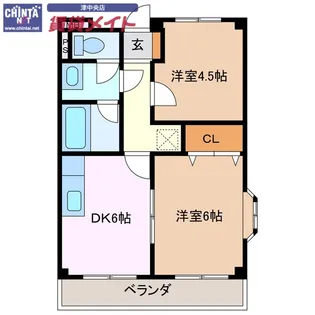 リンピア桜橋【2階】の間取り