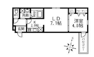 ソレイユ百舌鳥III番館【1階】の間取り