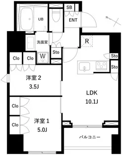 タスキプライムテラス本蓮沼【12階】の間取り