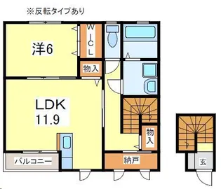 ヴェルジェ畑中A【2階】の間取り