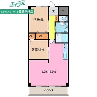 アップライト西原マンション【4階】の間取り