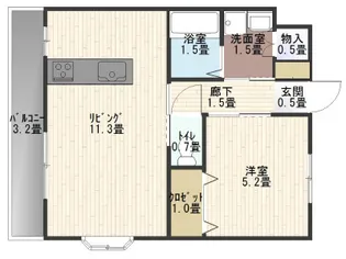 コンピース宮内【1階】の間取り