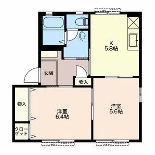 メ・ステッソB【2階】の間取り