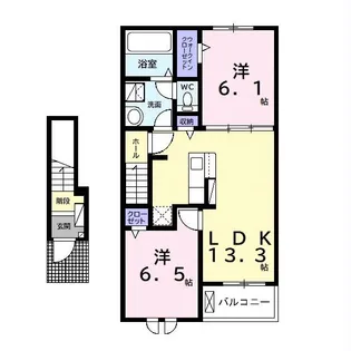 ヴィラヴェント・SiSiI【2階】の間取り