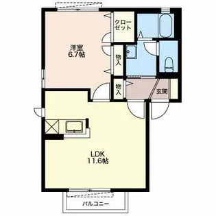 コーポシャローム【2階】の間取り