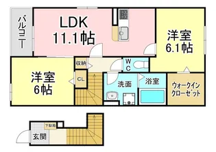 モント キアラII【2階】の間取り