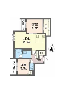 シャーメゾングラン南福岡【2階】の間取り