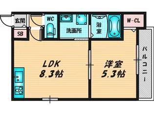 ALEGRIA若江本町North【1階】の間取り
