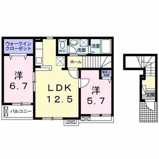 ダンデライオンますがD【2階】の間取り