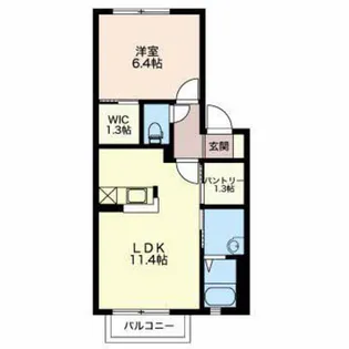 ヴォアソルテJ【2階】の間取り