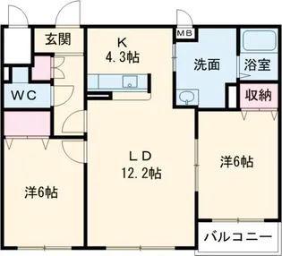 グランドール日新【2階】の間取り
