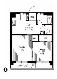 丸山コーポ【4階】の間取り