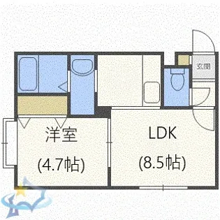 サンドリーム西出【1階】の間取り