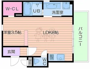 グラッツィアーレ杭全【6階】の間取り