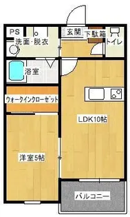 レヴェール稗田【1階】の間取り