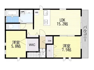 メゾンミュゲ【2階】の間取り