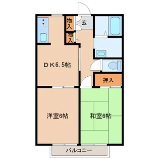 ベルドミールB【1階】の間取り