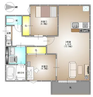 REGALEST 伊島町II【2階】の間取り
