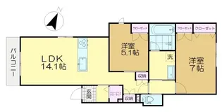 グランデュオ明大前【1階】の間取り