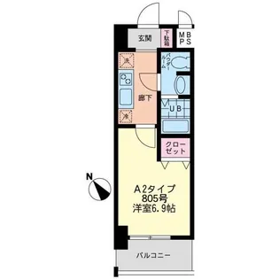 プラティス横須賀【8階】の間取り