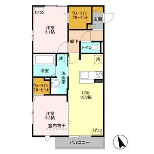 つくばエーツー【2階】の間取り