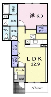 メロウ・パーシモン A【1階】の間取り