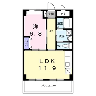 レジデンス西町【6階】の間取り