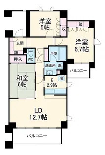 浦和高砂パークハウス【11階】の間取り