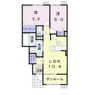 プルニエ5 B【1階】の間取り
