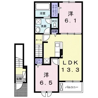 フレンド B棟【2階】の間取り