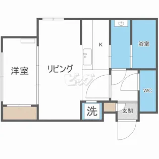 フェリオ豊平【1階】の間取り