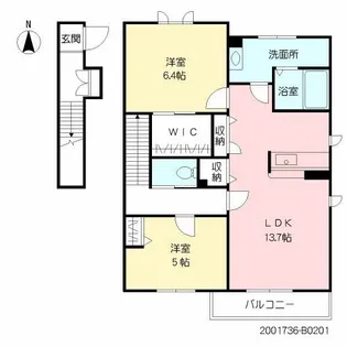 カメリアコート B棟【2階】の間取り
