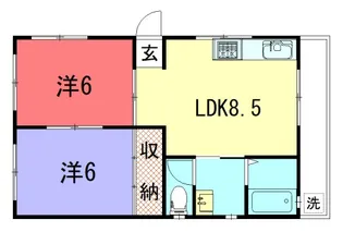 吉田中大路町アパート【2階】の間取り