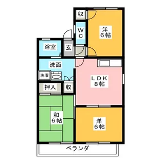エル日比津A棟【2階】の間取り