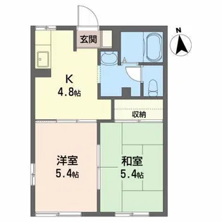 フラット・フィールド B【2階】の間取り