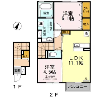 コマース グローリーII【2階】の間取り
