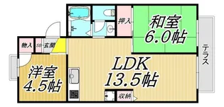 セジュール若宮【1階】の間取り