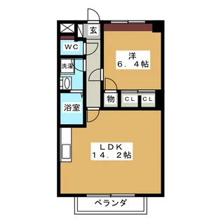 ハイツ功城【1階】の間取り