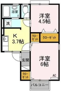 コーポ佐野 南棟【1階】の間取り