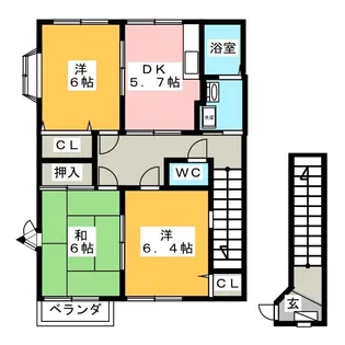 ハイステージHIRAI B【2階】の間取り