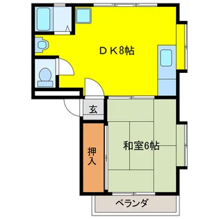 ハイツみどり【1階】の間取り