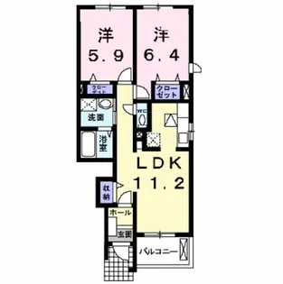 リヴィエール ラティエ【1階】の間取り