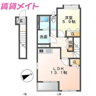 ルナ アズール【2階】の間取り