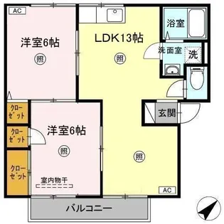 サンヨーク C棟【2階】の間取り